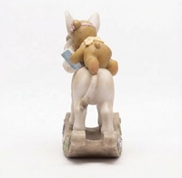 Figurine artisanale en résine personnalisée en gros, mignonnes figurines d'animaux (Âne et Ours) lisant un livre, ornement de décoration intérieure, sculpture de cheval à bascule