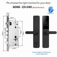 Serrure de porte intelligente avec poignée, contrôle à distance par application Tuya TTlock, biométrique, Wifi, serrure numérique TT Lock, serrure à empreintes digitales