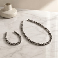 Ensemble Collier et Bracelet Chaîne Boker Haut de Gamme Tendance, Luxe Léger, en Alliage Plaqué pour Femme, 20G