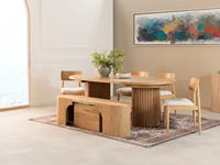 Table à manger moderne de luxe sur mesure, design rétractable et pliable, fonctionnalités de négociation, exportation, bois massif