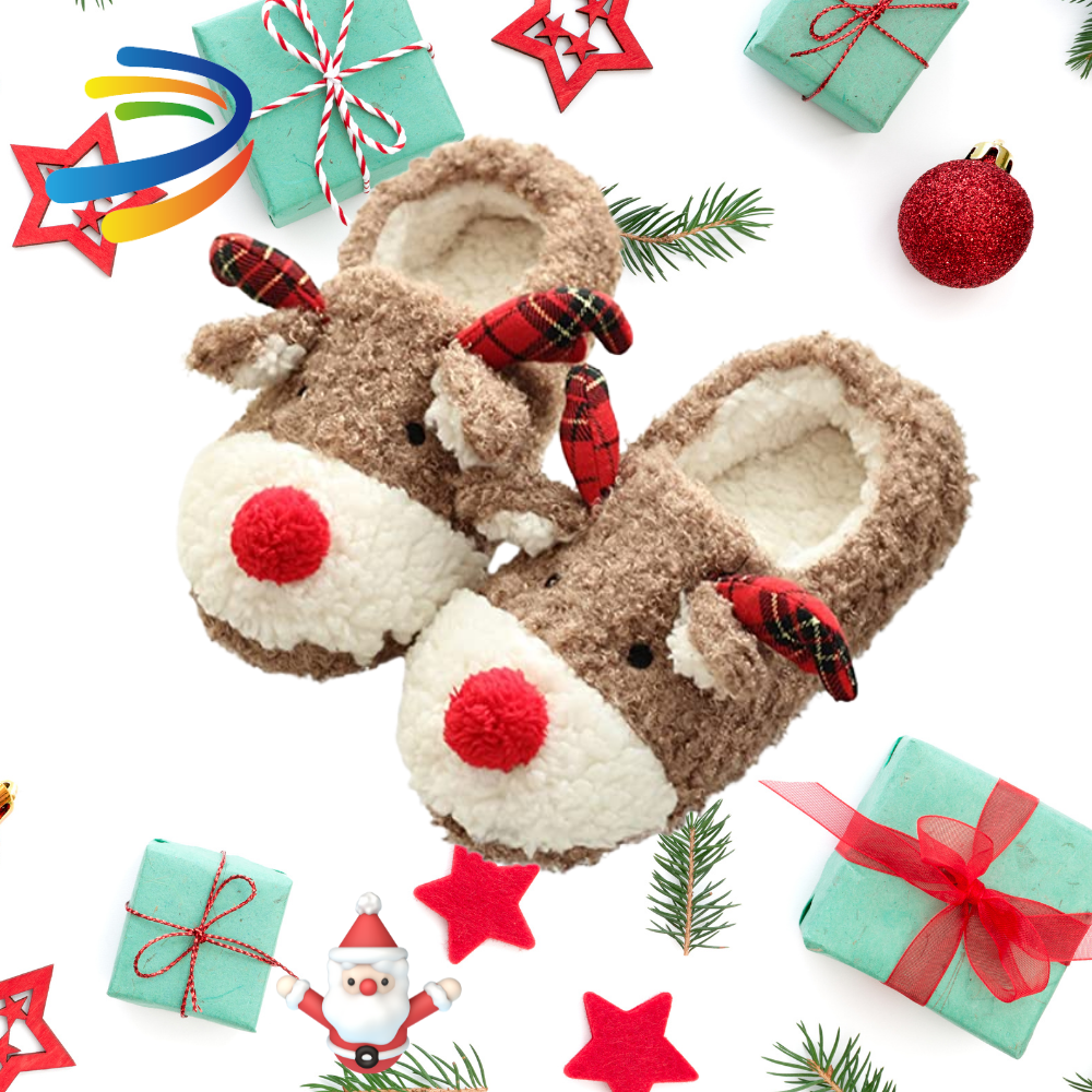 Merry Christmas Gifts 2025,Elk Slipper,animal Christmas slippers