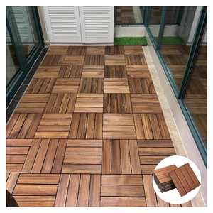 Dalles de terrasse en bois carbonisé à emboîtement pour terrasses intérieures et extérieures, balcons, patios, sols en bois - Product Image 1