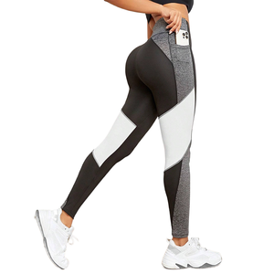 Leggings <span class=keywords><strong>de</strong></span> fitness et <span class=keywords><strong>de</strong></span> yoga pour femmes, taille haute, effet ventre plat, avec poches et <span class=keywords><strong>ceinture</strong></span>, en maille colorée, modèle international très demandé - Product Image 1