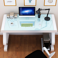 Bureau d'ordinateur compact moderne de haute qualité, écologique, avec plateau en verre, pour le bureau à domicile, durable, facile à assembler, taille normale pour ordinateurs portables