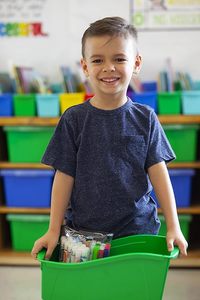 Plastic Multifunctional <b>Book</b> Bins Interlocking Plastic Organizer for Classroom Back to <b>School</b> File Organizer <b>Book</b> Organizer - Product Image 5