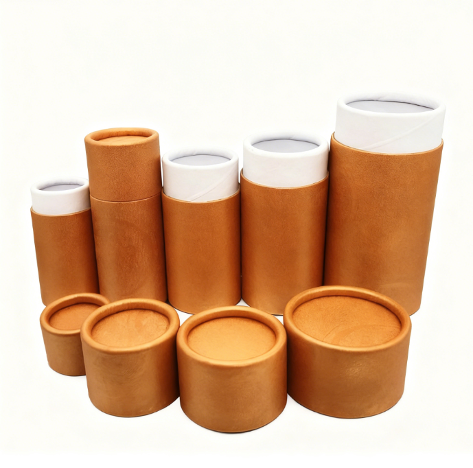 Custom Wholesale Empty Paper Tube 10g 20g 30g 50g 100g Biodegradable White Black Brown Kraft Paper Tube for Essential Oil Bottle