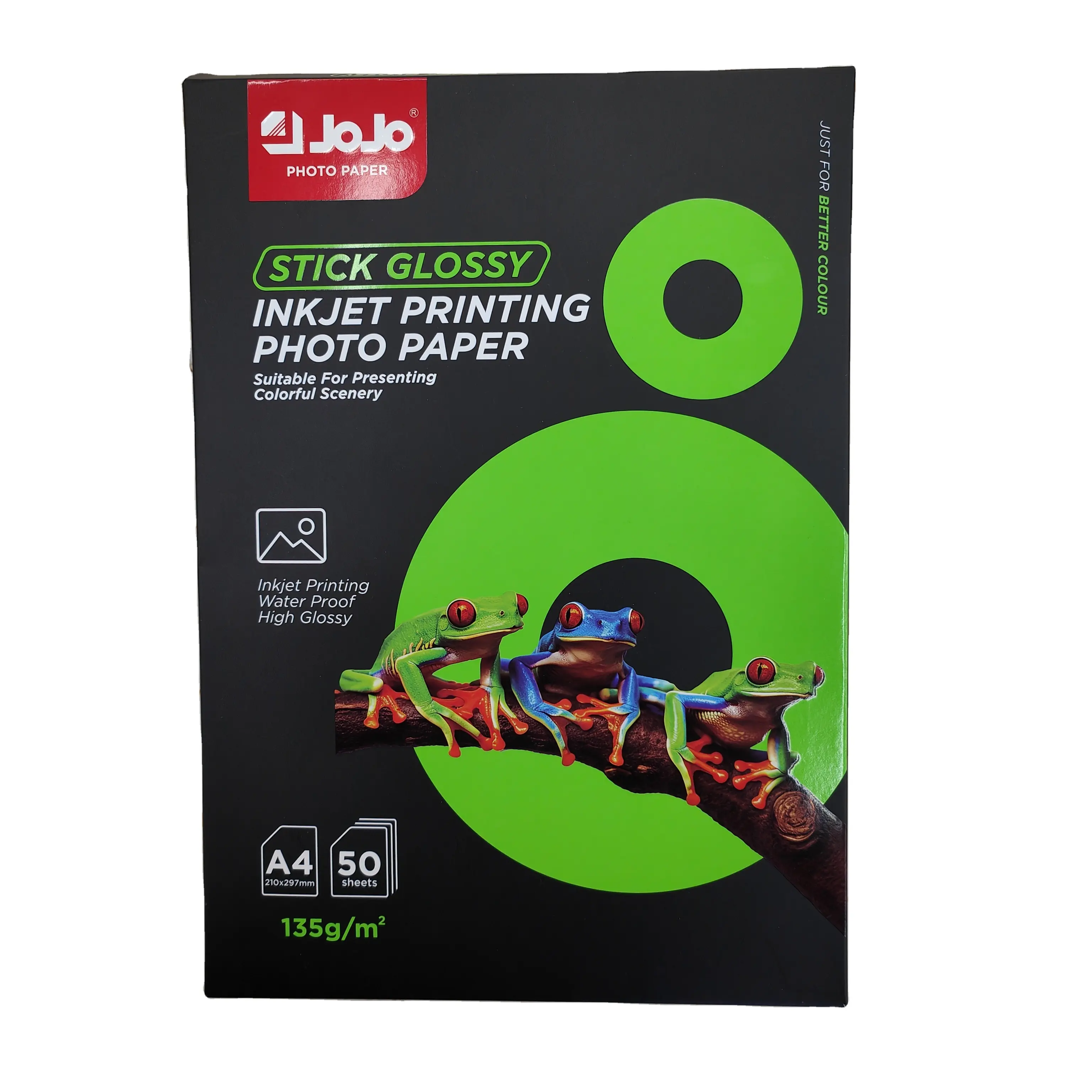 JOJO115g135g one face glossy stick highlight adhesive photographic paper single-sided waterproof paper inkjet photo paper -jet