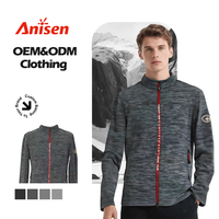 Veste polaire cation d'extérieur personnalisée pour hommes, veste d'automne chaude en tricot à col montant, fermeture éclair, veste d'extérieur décontractée pour hommes de randonnée vente en gros
