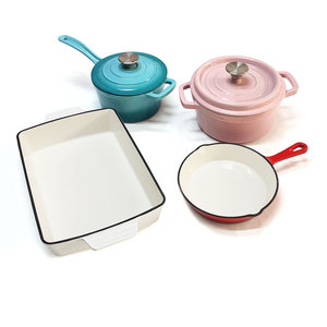 Juego de Utensilios de Cocina Minimalistas de Hierro Fundido Esmaltado Resistentes al Calor para Guisar, Freír y Cocinar a Fuego Lento - Product Image 6