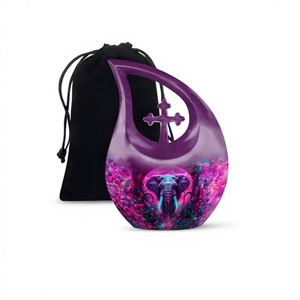 Venta caliente Purple Tear Drop Mammoth Touch Urna funeraria para cenizas-Ideal para papá Cenizas Urna cruzada con bolsa de terciopelo gratis - Product Image 1