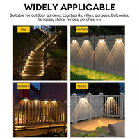 Lampes murales solaires LED blanc chaud d'extérieur, lumière COB, applique murale, lampes solaires pour clôture, pour la décoration de la cour, du jardin, de la pelouse, du chemin