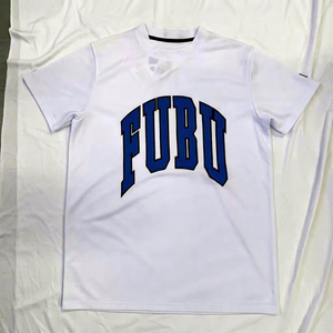 เสื้อยืดแขนสั้นสีขาวสำหรับผู้ชาย FUBU ทรงปกติ คอกลม แห้งเร็ว เบา นุ่ม สไตล์สปอร์ต สตรีท สไตล์บาสเก็ตบอล - Product Image 1