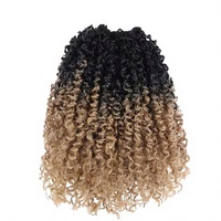 Vente en gros de mèches synthétiques en fibre haute température de 8 pouces, style Marlybob Water Wave, pour tresses africaines et torsades au crochet