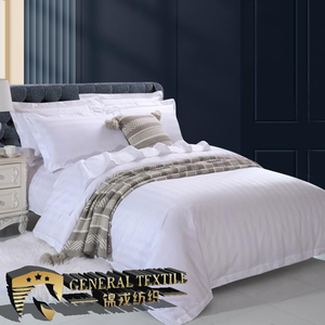 Generaltextile Brand Luxury 5 Star Hotel Bed Sheet Flat <strong>Plain</strong> 100% Cotton Custom White Duvet Cover Bed Linen Hotel <strong>Bedding</strong> <strong>Set</strong> - Product Image 2