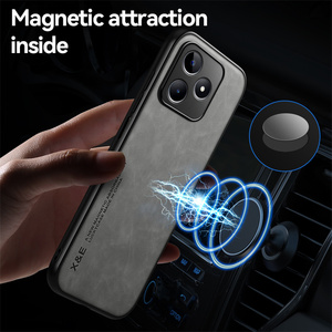 Étui de support de voiture magnétique Couverture arrière en cuir de luxe pour étui Realme C53 Baby Skin Feeling Case - Product Image 6