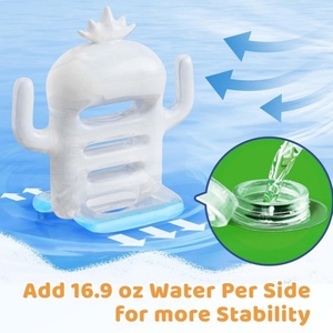 Jeu de lancer d'eau gonflable en PVC en forme de cactus avec 6 anneaux et 6 disques, jouet flottant pour la piscine, la plage, le jardin, le plaisir familial, cadeau de fête estival - Product Image 2