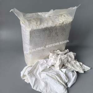 Trapos de algodón reciclados industriales de 50-110 cm, 100% algodón, trapos de lana blanca para limpieza. - Product Image 1