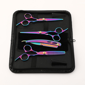 Set <span class=keywords><strong>di</strong></span> forbici per parrucchieri a dente piatto da 6 pollici placcato a <span class=keywords><strong>mano</strong></span> destra per capelli - Product Image 1