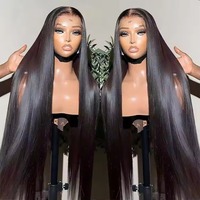 Peluca de cabello humano virgen vietnamita con encaje frontal, color marrón, estilo bob en capas, densidad del 300%, pre-arrancada, línea de cabello natural, decolorada