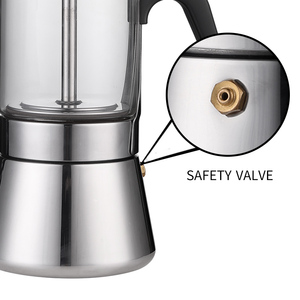 SEECIN Nouveau Style 3/6/9 Tasses Italien Espresso Moka Pot Manuel Haut Verre Résistant À La Chaleur Moka Pot <span class=keywords><strong>Cafetière</strong></span> - Product Image 3
