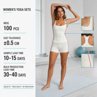 Ensemble de yoga personnalisé en polyester recyclé à 78 % et élasthanne à 22 %, débardeur de sport rayé contrastant, short de fitness taille haute anti-transpiration