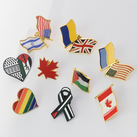 Suministro de Fábrica Original: Pin de Solapa de Metal Esmaltado Personalizado con Insignia de Bandera Nacional Bañada en Oro para Souvenir Patriótico