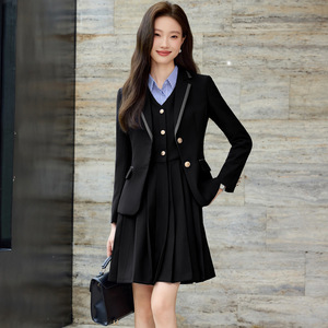Women School Uniform Dress Set Long Sleeve Polyester Woven Fall 2025 For Teacher Work And Speech Contest - Product Image 3