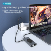 Tipo C 13-en-1 4K30HZ Gigabit Ethernet Adaptador VGA Aleación de aluminio Carga inalámbrica USB 3,0 SD TF Multidock Docking Station