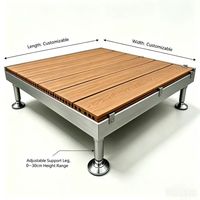 Système de terrasse modulaire AluDeck en WPC pour extérieur, pieds réglables en acier inoxydable, options multicolores pour jardin, patio et cour