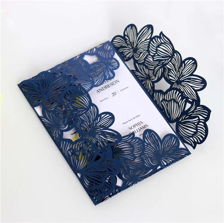 High Class Quality Paper Carving Laser Cut Paper Wedding Decoration Design Card Invitation Letter Envelop Love Gift Recyclable