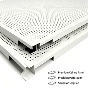 Plaque de plafond en aluminium perforé, panneau de plafond métallique, plaque de plafond suspendu carrée pour intérieur commercial - Product Image 1