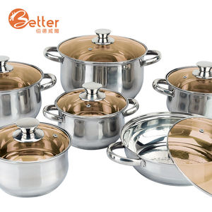 Sıcak satış paslanmaz çelik mutfak tencere seti 304 paslanmaz 12 adet mutfak - Product Image 6