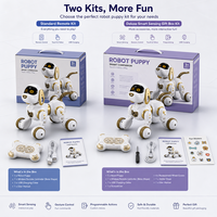 Robot chiot RC avec yeux à matrice de points LED, jouet électronique interactif pour enfants avec queue qui bouge et son