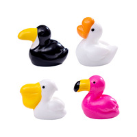 Miniature mignon flamant rose Figurines Mini résine flamant rose canards pour gâteau Topper jardin paysage Aquarium ornements bricolage artisanat