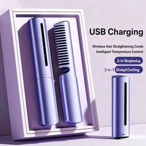 Lisseur de cheveux sans fil rechargeable, fer à lisser en céramique portable sans cordon pour cheveux courts - Product Image 6