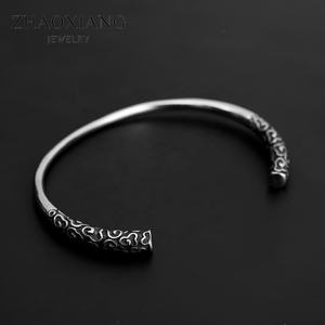 กำไลข้อมือเงินโบราณลายเมฆมงคล สร้อยข้อมือสแตนเลส 316 - Product Image 5