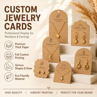 Étiquettes de bijoux en papier kraft écologique, cartes de présentation vintage pour boucles d'oreilles, emballage 300 g/m² avec logo, cartes en papier pour bijoux en gros