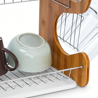 Égouttoir à vaisselle double niveau en métal détachable pour cuisine, support de rangement et séchage pour ustensiles ménagers