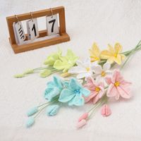 Pabrik Grosir Anggrek Dendrobium Rajutan Tangan, Bunga Benang Buatan yang Sudah Jadi untuk Hadiah Festival Valentine Qixi & Dekorasi Rumah