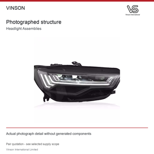 Paires de phares pour Audi A6L C7 2016-2018, application de garniture inférieure d'origine - Product Image 3