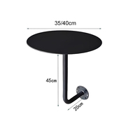Table d'appoint murale minimaliste en fer noir KD, gain de place, stable, table basse pour chambre et appartement