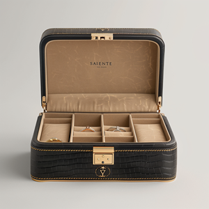 Изготовленный на заказ логотип Высококачественная шкатулка для ювелирных изделий кожаное кольцо коробка свадебные серьги браслет ожерелье Роскошная искусственная кожа коробка для ювелирных изделий упаковка - Product Image 1