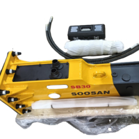 Marteau briseur hydraulique pour excavatrices miniatures de 2,5 à 4,5 tonnes, à fixation latérale supérieure, avec burin de 53 mm de diamètre
