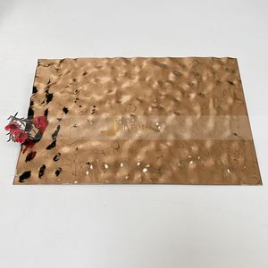 LL37 Exclusive Design 304 Stainless Steel Water Ripple <b>Sheet</b> Rose Gold <b>Mirror</b> Finish Water Wave Embossed for Hotel Wall Panel - Product Image 1