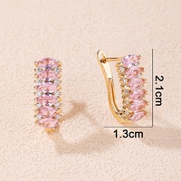Pendientes De Moda Para Mujer Hengdian De Dubái Chapados En Oro Rosa De 18k Con Circonita Cúbica De Brillo Azul, Joyería De Fantasía Al Por Mayor De Fabricantes De China