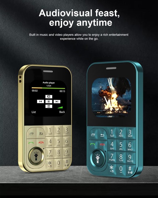 V9 Mini Mobile Phone 2.01 Inch Screen Dual SIM 2G GSM Network Mini Keyboard Magic Voice Small Button Compact Cellphone Device