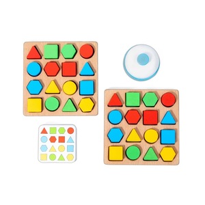 มอนเตสซอรี่ ชุดตัวต่อรูปทรงเรขาคณิตไม้ พร้อมแฟลชการ์ด ฝึกการจัดเรียงสี ของเล่นเสริมพัฒนาการสำหรับเด็กวัยเตาะแตะและเด็กก่อนวัยเรียน ของขวัญสำหรับเด็ก - Product Image 6