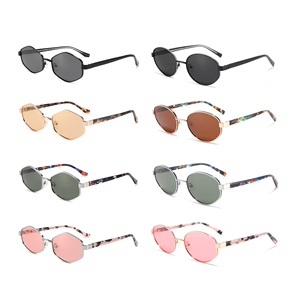 New <strong>Design</strong> <strong>Fashion</strong> Oval Metal Frame Sunshade <strong>Glasses</strong> Vintage Light Lens Acetate Arms Sun <strong>Glasses</strong> Polarized Women Sunglasses - Product Image 1