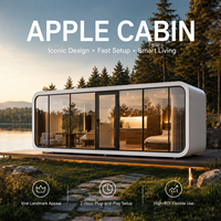 Module de vie moderne préfabriqué portable avec mur vitré extérieur, Tiny House, bureau mobile, Cabine Apple pour bureau de jardin