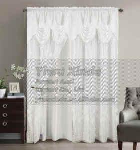 Ensemble de 2 Panneaux de <span class=keywords><strong>Rideaux</strong></span> de Fenêtre <span class=keywords><strong>Bordeaux</strong></span> et Or avec Cantonnière et Doublure Attachées pour Chambre Salon Salle à Manger en Stock - Product Image 3